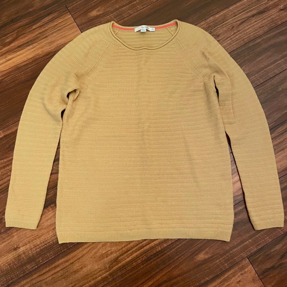 Women’s Boden 100% Cashmere 4 Yellow Textured Sweater Pullover